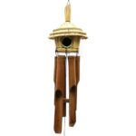 Round Seagrass Bird Box with Chimes 45x17cm - immagine 2