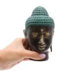 Large Antique Brass Buddha Head - immagine 2