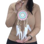 Pastel Pink Macramé Dream Catcher 12cm (asst colours) - immagine 3