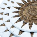 Set of Three Seagrass Bowls Wall Art - Cream - immagine 2