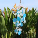 Coconut & Capiz Windchimes - Blue and White Stars - 30cm - immagine 2