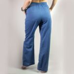 (LXL) Nomad Sari On the Med Collection - Lounge Pants - Rich Blue & Gold Hand Painted Evil Eye Design - immagine 10