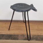 Albasia Wood Fish Stand - Greywash - immagine 4