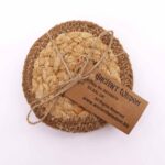Natural Coaster - Jute & Cotton 10cm  (set of 4) - Natural Boarder - immagine 2