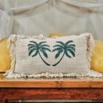 1x Linen Cushion 30x50cm Palm Tree with Fringe - immagine 2
