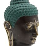 Large Antique Brass Buddha Head - immagine 3