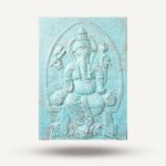 Large Ganpati Iron Frame Turquoise Relief - 0.7x1m