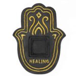 Healling Incense Plate - Black & Gold Lava-Stone - immagine 2
