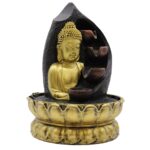 Tabletop Water Feature - 30cm - Golden Buddha & Pouring Pots - immagine 3