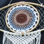 Protection Dream Cather - Lrg Macrame Eye White/ Gey/Brown - immagine 5