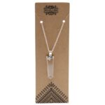 Gemstone Flat Pencil Pendant - Rock Quartz - immagine 4
