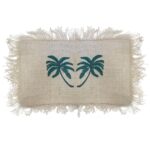 1x Linen Cushion 30x50cm Palm Tree with Fringe - immagine 4