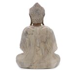 Hand Carved Buddha Statue - 40cm Teaching Transmission - Whitewash - immagine 4