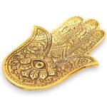 Gold Aluminium  Small Hamsa Incense Holder 13x5.5cm - immagine 4
