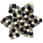 Felt Ball Star Centre Mat -  Multi Grey Colour - immagine 2