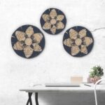 Set of Three Seagrass Bowls Wall Art - Black - immagine 2