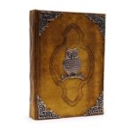 Heafty Coffee Tan Book - Zinc Owl Decor - 200 Deckle Edges Pages - 26x18cm - immagine 5