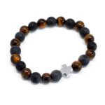 Set of 2 Gemstones Friendship Bracelets - Power - Tiger Eye & Black Stone - immagine 4