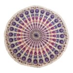 Small Mandala Roundie Cotton Art (130cm) - Peacock Purples