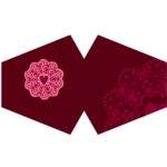 Reusable Fashion Face Covering - Red Mandala Heart  (Adult) - immagine 2