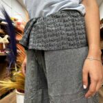 Yoga and Festival Pants - Thai Fisherman Mandala Mantra on Grey - immagine 5