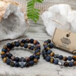 Set of 2 Gemstones Friendship Bracelets - Power - Tiger Eye & Black Stone - immagine 5