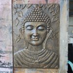 Large Buddha Iron Frame Antique Gold Relief - 0.7x1m - immagine 2