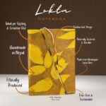 Lokta Bold Floral Bamboo Lock Notebook – Medium (15x12cm) – 45 Leaves – Mustard Brown - immagine 2