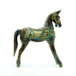Medium Gold & Turquoise Horse 25 cm - immagine 2