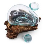 Molten Glass Duck Decanter on Wood with Stopper 19cm - immagine 4