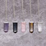 Gemstone Flat Pencil Pendant - Rock Quartz - immagine 5