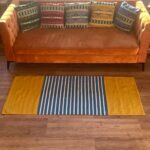 Indian Cotton Rug - 70x170cm - Yellow/ Blue - immagine 4