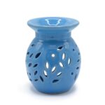 Floral Oil Burner - Blue - immagine 2