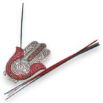 Red & Green Small Hamsa Incense Holder 13x5.5cm - immagine 2