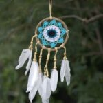 Pastel Blue Macramé Dream Catcher 12cm (asst colours) - immagine 2