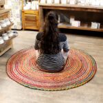 Round Jute and Recycled Cotton Rug - 150 cm - immagine 6