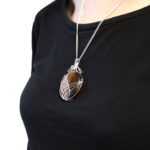 Swirl Wrapped Gemstone Necklace - Tiger Eye - immagine 5