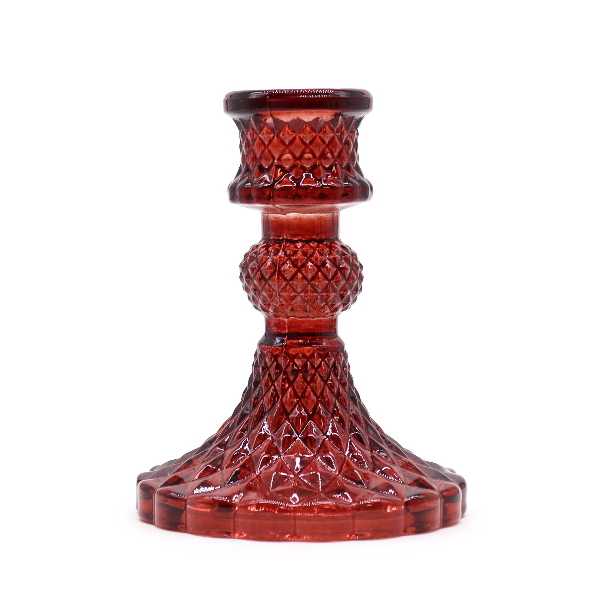 bG9jYWw6Ly9tZWRpYS9IUi84RC82MFIzMEMxSDc0UjM4REhSL2JjYzQzNjIzLmpwZWc.jpg Set of 2 Vintage Dinner Candle Holder - Vampire Red - immagine 1