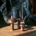 Set of 3 Mini Incense Mushrooms (8cm 7cm 6.5cm) - immagine 2
