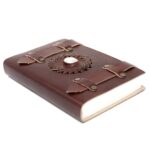 Leather Moonstone with Belts Notebook 15x10 cm - immagine 2