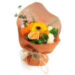 Standing Soap Flower Bouquet - Orange - immagine 2