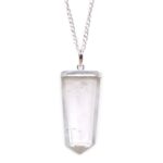 Gemstone Flat Pencil Pendant - Rock Quartz - immagine 3