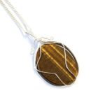 Swirl Wrapped Gemstone Necklace - Tiger Eye - immagine 2