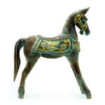 Large Gold & Turquoise Horse 32 cm - immagine 2