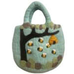 Tree and Beehive Felted Bag - 35x27cm - immagine 4