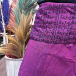 Yoga and Festival Pants - Thai Fisherman Mandala Mantra on Purple - immagine 2