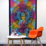 Single Cotton Bedspread + Wall Hanging -  Peaceful Buddha 130cm x 200cm - immagine 3