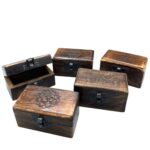 Wooden Pill Box 9x5x4cm - Carved Designs - immagine 4