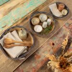 Straw & Seagrass Tray Baskets - Natural Green & Blue- Set of 3 - immagine 7