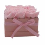Soap Flower Gift Bouquet - 9 Pink Roses - Square - immagine 5